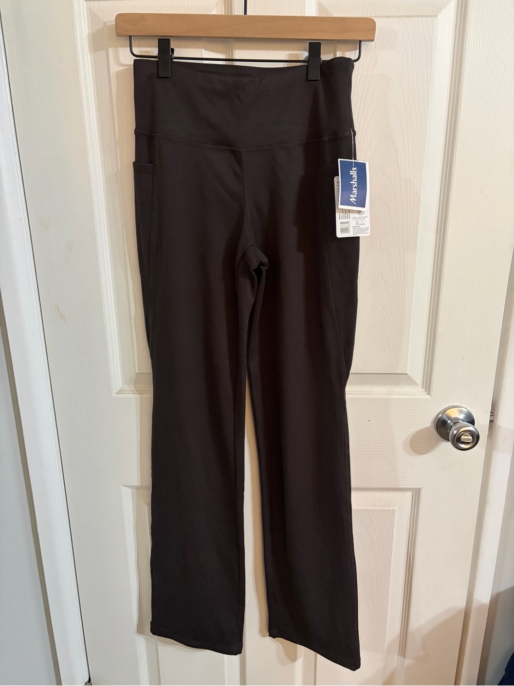 Jockey High-Rise Flare Yoga Pants with Side Pockets color: after dark